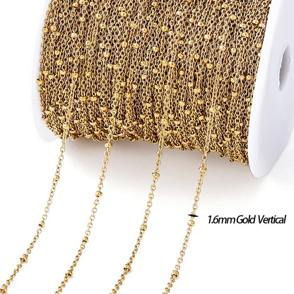 Gold Stainless Steel Beaded Chain