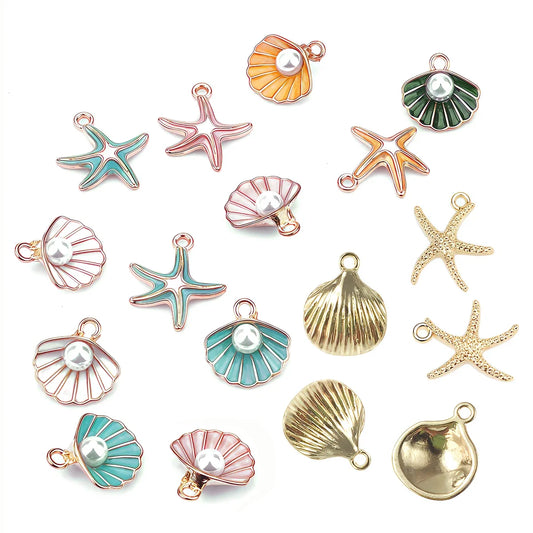 5pcs Starfish Shell Charms DIY