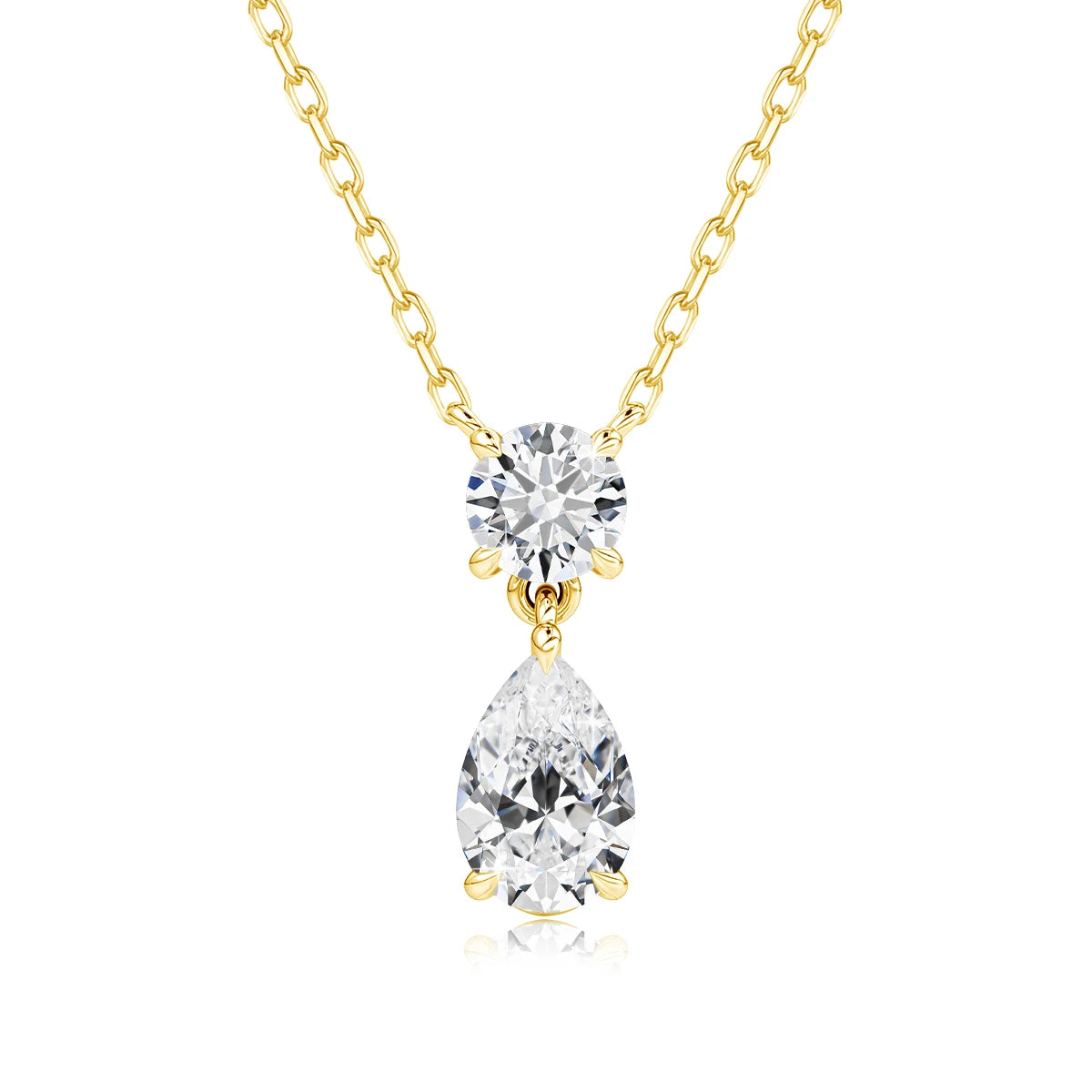 3ct Pear Cut Moissanite Necklace