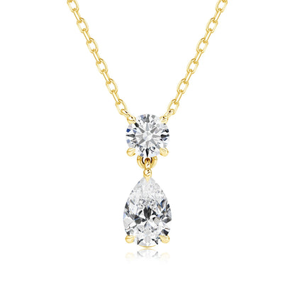 3ct Pear Cut Moissanite Necklace