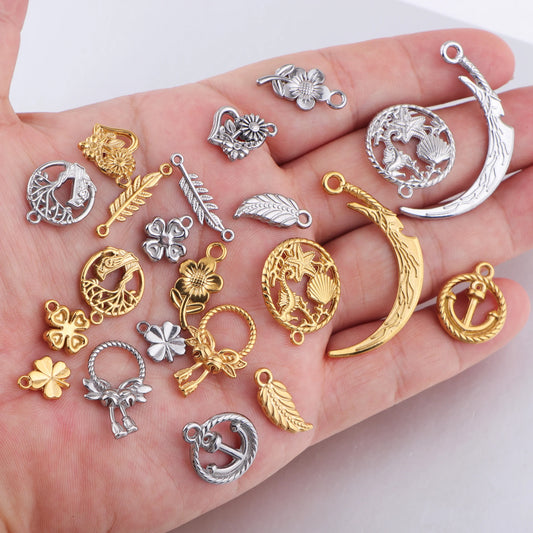 10pcs Stainless Steel Charms