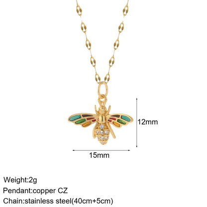 Gold Animal & Heart Necklace
