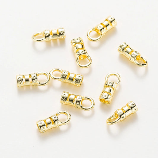 10pcs Gold Crimp End Caps DIY