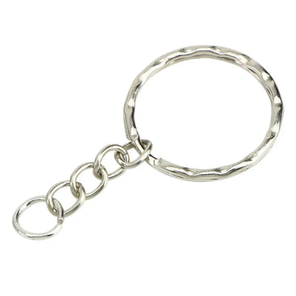 50PCS Polished Silver Keychain Rings