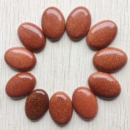 12 Oval Stone Cabochon Beads